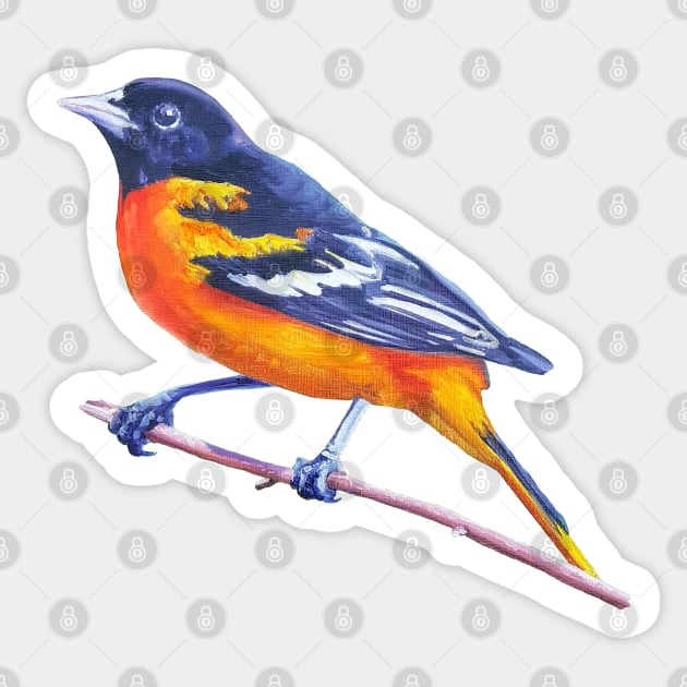 Baltimore Oriole - bird painting (no background) Sticker by EmilyBickell